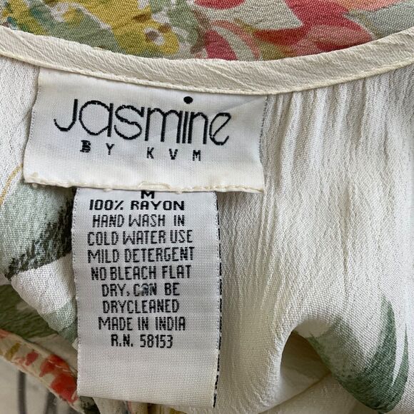 Vintage 1990s Jasmine Maxi Dress By KVM Womens size M Floral flutter cap sleeves - Picture 4 of 7